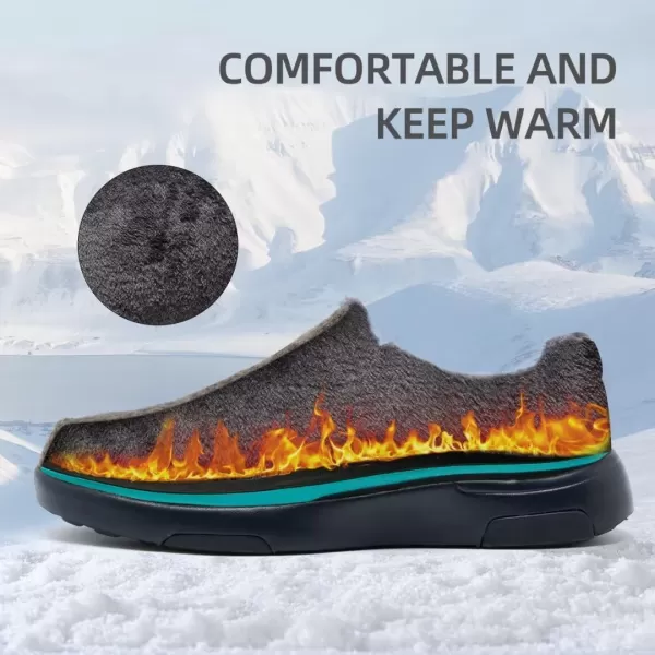 OrthoComfoot Men's Orthopedic Warm Slippers for Plantar Fasciitis Flat Feet, Comfortable Arch Support Walking Shoes, Winter Slip-On Loafers for Foot and Heel Pain Relief