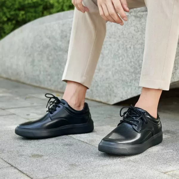 OrthoComfoot Men's Orthopeic Oxford Dress Shoes, Durable Genuine Leather Shoes with Arch Support for Wedding, Soft Casual Shoes for Foot and Heel Pain Relief