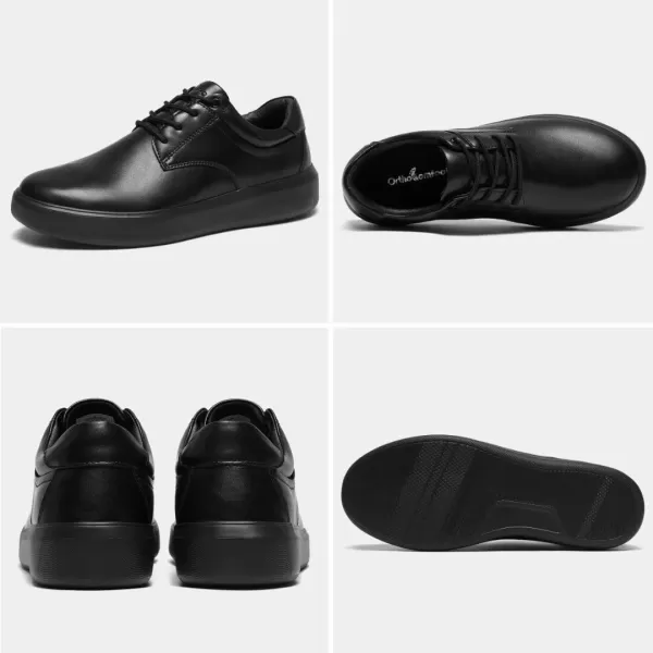 OrthoComfoot Men's Orthopeic Oxford Dress Shoes, Durable Genuine Leather Shoes with Arch Support for Wedding, Soft Casual Shoes for Foot and Heel Pain Relief