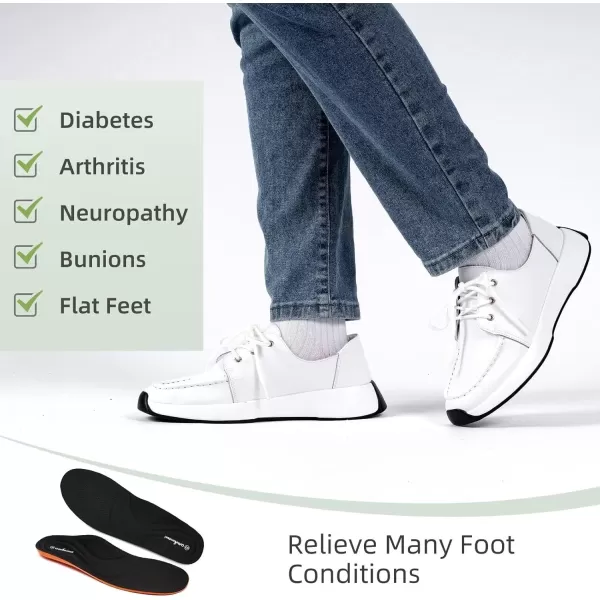 OrthoComfoot Orthopedic Comfortable Dress Shoes for Womens, Leather Casual Sneakers for with Arch Support for Plantar Fasciitis, Walking Shoes with Orthotic Insoles for Foot and Heel Pain