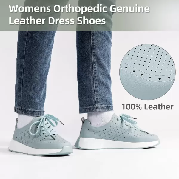 OrthoComfoot Orthopedic Comfortable Dress Shoes for Womens, Leather Walking Shoes with Arch Support for Plantar Fasciitis, Casual Supportive Fashion Sneakers for Foot and Heel Pain Relief