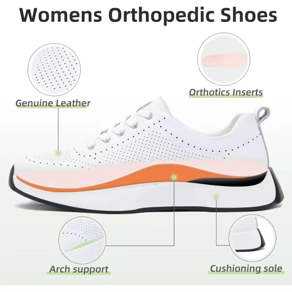 OrthoComfoot Orthopedic Comfortable Dress Shoes for Womens, Leather Walking Shoes with Arch Support for Plantar Fasciitis, Casual Supportive Fashion Sneakers for Foot and Heel Pain Relief