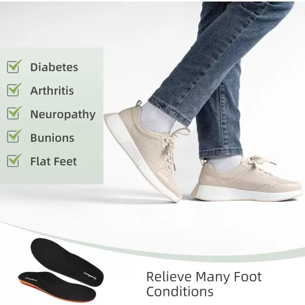 OrthoComfoot Orthopedic Comfortable Dress Shoes for Womens, Leather Walking Shoes with Arch Support for Plantar Fasciitis, Casual Supportive Fashion Sneakers for Foot and Heel Pain Relief