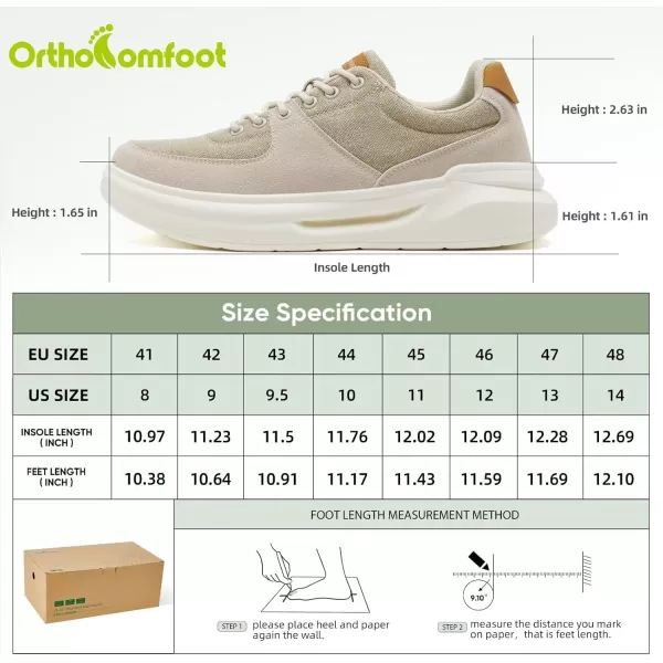 OrthoComfoot Orthopedic Comfortable Shoes for Mens, Plantar Fasciitis Lace Up Fashion Sneakers with Arch Support, Orthotic Casual Walking Shoes for Foot and Heel Pain Relief