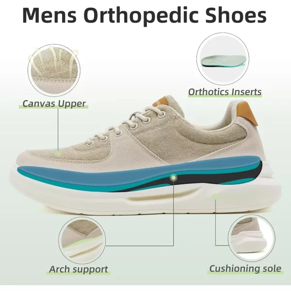 OrthoComfoot Orthopedic Comfortable Shoes for Mens, Plantar Fasciitis Lace Up Fashion Sneakers with Arch Support, Orthotic Casual Walking Shoes for Foot and Heel Pain Relief