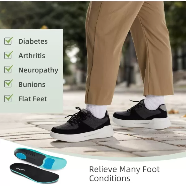 OrthoComfoot Orthopedic Comfortable Shoes for Mens, Plantar Fasciitis Lace Up Fashion Sneakers with Arch Support, Orthotic Casual Walking Shoes for Foot and Heel Pain Relief