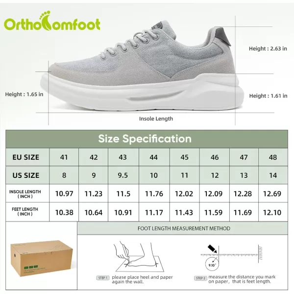 OrthoComfoot Orthopedic Comfortable Shoes for Mens, Plantar Fasciitis Lace Up Fashion Sneakers with Arch Support, Orthotic Casual Walking Shoes for Foot and Heel Pain Relief