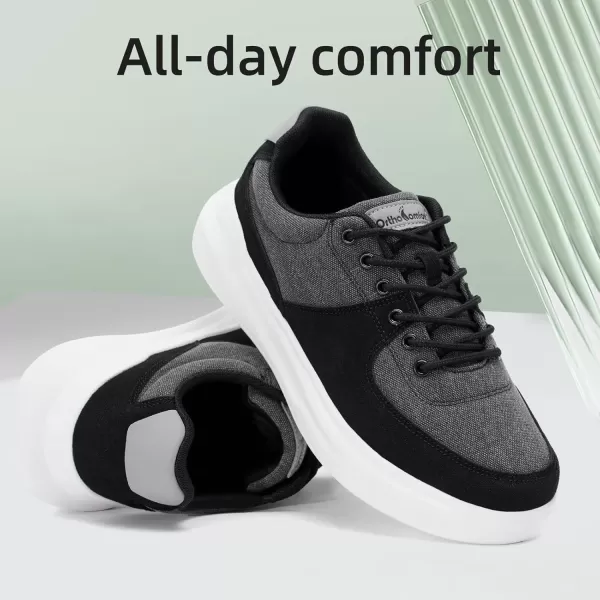 OrthoComfoot Orthopedic Comfortable Shoes for Mens, Plantar Fasciitis Lace Up Fashion Sneakers with Arch Support, Orthotic Casual Walking Shoes for Foot and Heel Pain Relief