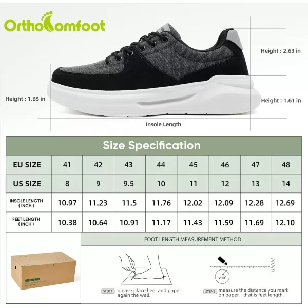OrthoComfoot Orthopedic Comfortable Shoes for Mens, Plantar Fasciitis Lace Up Fashion Sneakers with Arch Support, Orthotic Casual Walking Shoes for Foot and Heel Pain Relief