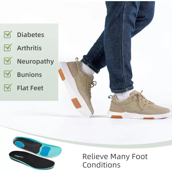 OrthoComfoot Orthopedic Comfortable Walking Shoes with Arch Support for Mens, Cushioned Shoes for Plantar Fasciitis Relief, Breathable Orthotic Fashion Sneakers for Foot and Heel Pain