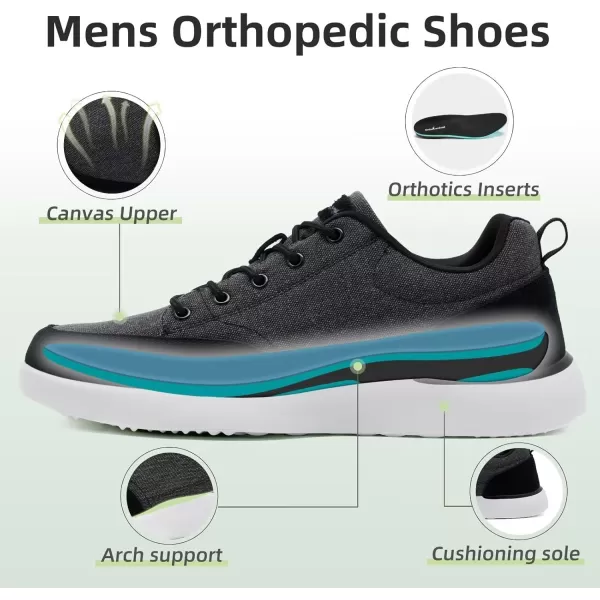 OrthoComfoot Orthopedic Comfortable Walking Shoes with Arch Support for Mens, Cushioned Shoes for Plantar Fasciitis Relief, Breathable Orthotic Fashion Sneakers for Foot and Heel Pain