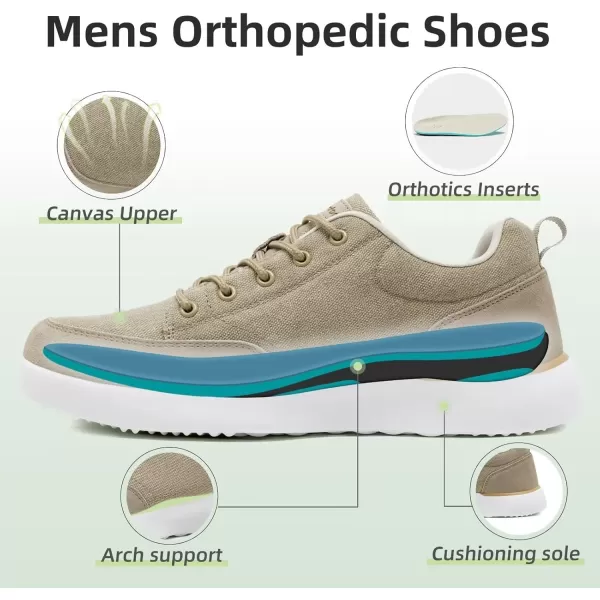 OrthoComfoot Orthopedic Comfortable Walking Shoes with Arch Support for Mens, Cushioned Shoes for Plantar Fasciitis Relief, Breathable Orthotic Fashion Sneakers for Foot and Heel Pain