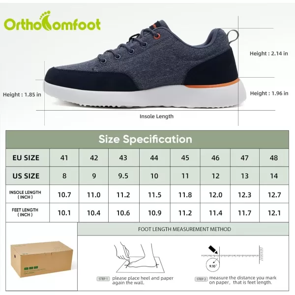 OrthoComfoot Orthopedic Comfortable Walking Shoes with Arch Support for Mens, Cushioned Shoes for Plantar Fasciitis Relief, Breathable Orthotic Fashion Sneakers for Foot and Heel Pain