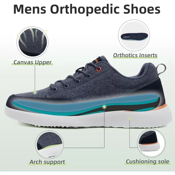 OrthoComfoot Orthopedic Comfortable Walking Shoes with Arch Support for Mens, Cushioned Shoes for Plantar Fasciitis Relief, Breathable Orthotic Fashion Sneakers for Foot and Heel Pain
