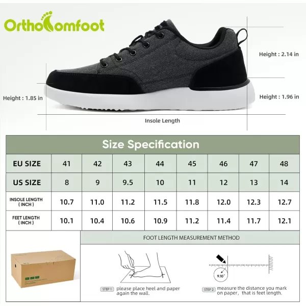 OrthoComfoot Orthopedic Comfortable Walking Shoes with Arch Support for Mens, Cushioned Shoes for Plantar Fasciitis Relief, Breathable Orthotic Fashion Sneakers for Foot and Heel Pain