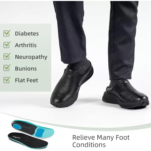 OrthoComfoot Orthopedic Leather Dress Shoes for Mens, Comfortable Arch Support Slip-Ons Loafers for Plantar Fasciitis, Orthotic Casual Walking Shoes for Foot and Heel Pain Relief