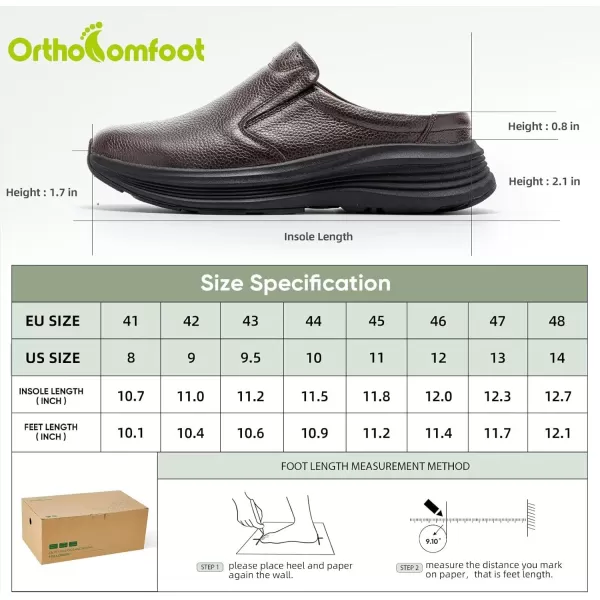 OrthoComfoot Orthopedic Leather Dress Shoes for Mens, Comfortable Arch Support Slip-Ons Loafers for Plantar Fasciitis, Orthotic Casual Walking Shoes for Foot and Heel Pain Relief