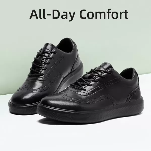 OrthoComfoot Orthopedic Leather Dress Shoes for Mens, Comfortable Plantar Fasciitis Casual Oxford with Arch Support, Durable Walking Shoes for Foot and Heel Pain Relief