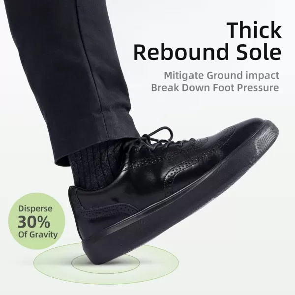 OrthoComfoot Orthopedic Leather Dress Shoes for Mens, Comfortable Plantar Fasciitis Casual Oxford with Arch Support, Durable Walking Shoes for Foot and Heel Pain Relief