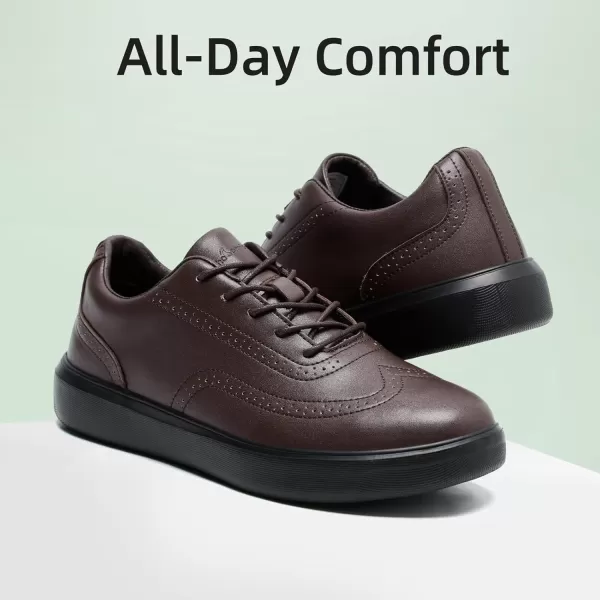 OrthoComfoot Orthopedic Leather Dress Shoes for Mens, Comfortable Plantar Fasciitis Casual Oxford with Arch Support, Durable Walking Shoes for Foot and Heel Pain Relief