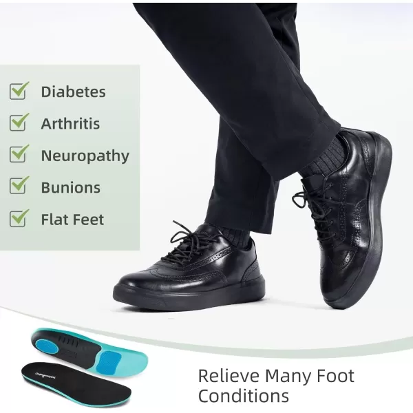 OrthoComfoot Orthopedic Leather Dress Shoes for Mens, Comfortable Plantar Fasciitis Casual Oxford with Arch Support, Durable Walking Shoes for Foot and Heel Pain Relief