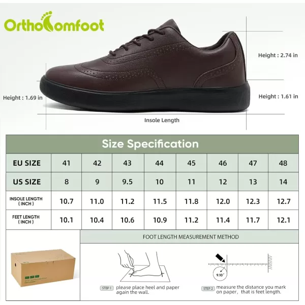 OrthoComfoot Orthopedic Leather Dress Shoes for Mens, Comfortable Plantar Fasciitis Casual Oxford with Arch Support, Durable Walking Shoes for Foot and Heel Pain Relief