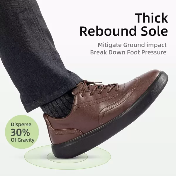 OrthoComfoot Orthopedic Leather Dress Shoes for Mens, Comfortable Plantar Fasciitis Casual Oxford with Arch Support, Durable Walking Shoes for Foot and Heel Pain Relief