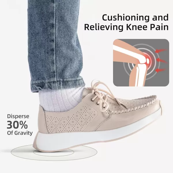 OrthoComfoot Orthopedic Leather Dress Shoes for Womens, Comfortable Plantar Fasciitis Fashion Sneakers with Arch Support, Casual Orthotic Walking Shoes for Foot and Heel Pain Relief