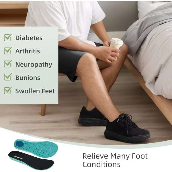 OrthoComfoot Orthopedic Shoes for Men's Wide Width Toe Box, Comfortable Diabetic Fashion Sneakers with Arch Support for Swollen Feet, Casual Plantar Fasciitis Shoes for Heel and Foot Pain Relief