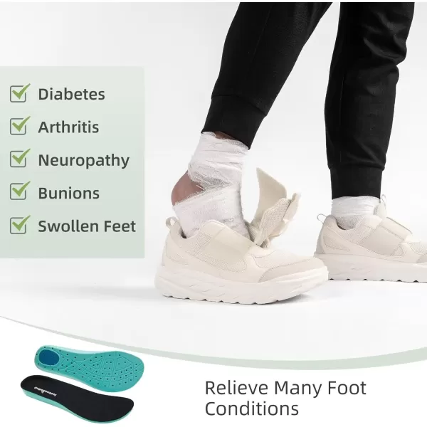 OrthoComfoot Orthopedic Shoes for Men's Wide Width Toe Box, Comfortable Diabetic Fashion Sneakers with Arch Support for Swollen Feet, Casual Plantar Fasciitis Shoes for Heel and Foot Pain Relief