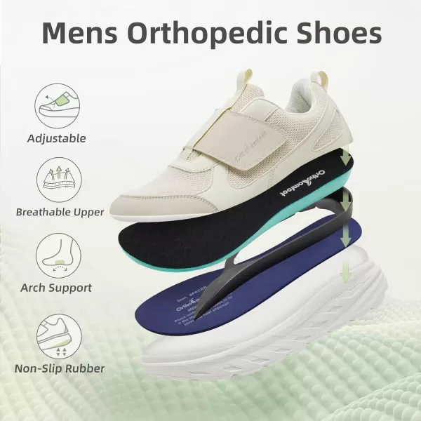 OrthoComfoot Orthopedic Shoes for Men's Wide Width Toe Box, Comfortable Diabetic Fashion Sneakers with Arch Support for Swollen Feet, Casual Plantar Fasciitis Shoes for Heel and Foot Pain Relief