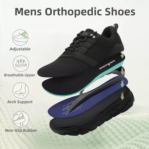 OrthoComfoot Orthopedic Shoes for Men's Wide Width Toe Box, Comfortable Diabetic Fashion Sneakers with Arch Support for Swollen Feet, Casual Plantar Fasciitis Shoes for Heel and Foot Pain Relief