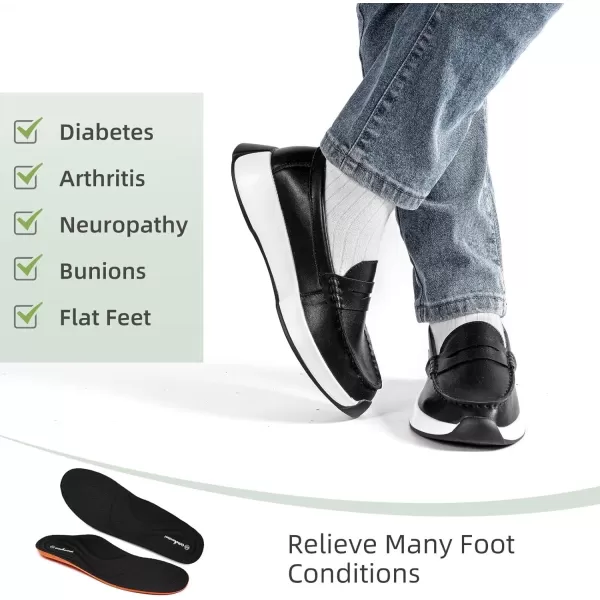 OrthoComfoot Orthopedic Slip-On Loafers for Womens, Comfortable Leather Plantar Fasciitis Loafers with Arch Support, Casual Orthotic Walking Shoes for Foot and Heel Pain Relief