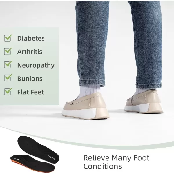 OrthoComfoot Orthopedic Slip-On Loafers for Womens, Comfortable Leather Plantar Fasciitis Loafers with Arch Support, Casual Orthotic Walking Shoes for Foot and Heel Pain Relief