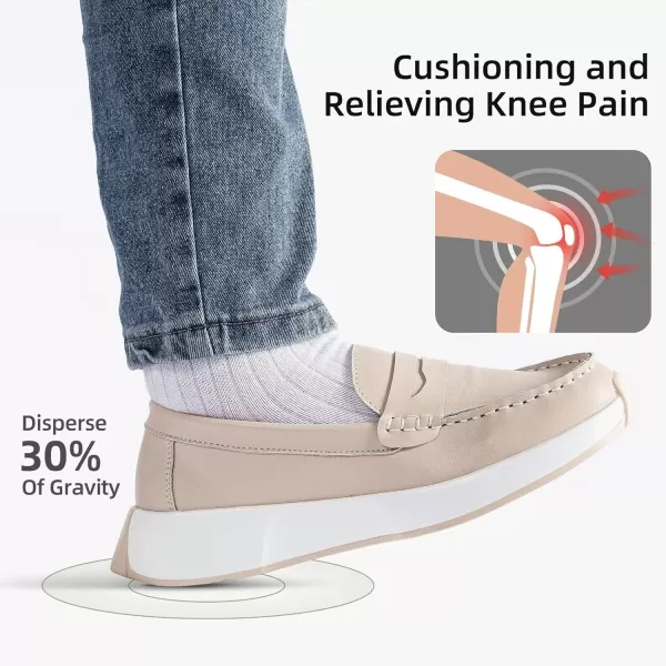 OrthoComfoot Orthopedic Slip-On Loafers for Womens, Comfortable Leather Plantar Fasciitis Loafers with Arch Support, Casual Orthotic Walking Shoes for Foot and Heel Pain Relief