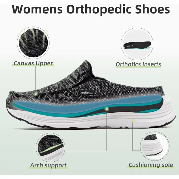 OrthoComfoot Orthopedic Walking Shoes for Womens, Comfortable Arch Suppor Slippers for Plantar Fasciitis, Casual Soft Orthotic Slip-On Loafers for Foot and Heel Pain
