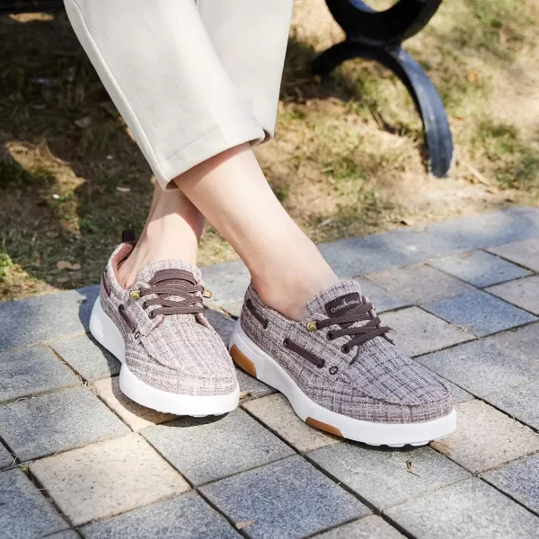 OrthoComfoot Women's Orthopedic Boat Shoes, Comfortable Slip on Shoes with Arch Support, Plantar Fasciitis Casual Deck Loafers for Heel and Foot Pain Relief