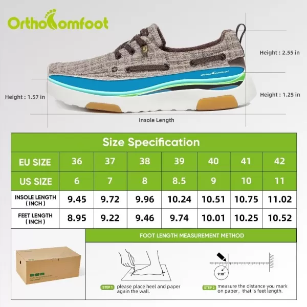 OrthoComfoot Women's Orthopedic Boat Shoes, Comfortable Slip on Shoes with Arch Support, Plantar Fasciitis Casual Deck Loafers for Heel and Foot Pain Relief