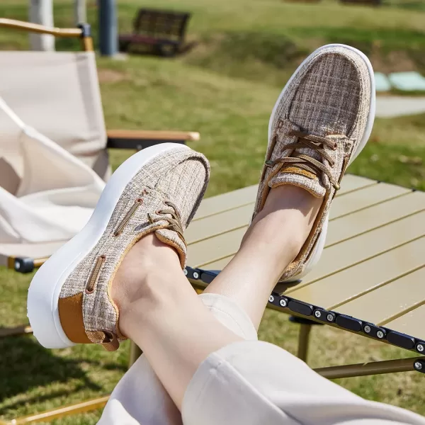 OrthoComfoot Women's Orthopedic Boat Shoes, Comfortable Slip on Shoes with Arch Support, Plantar Fasciitis Casual Deck Loafers for Heel and Foot Pain Relief