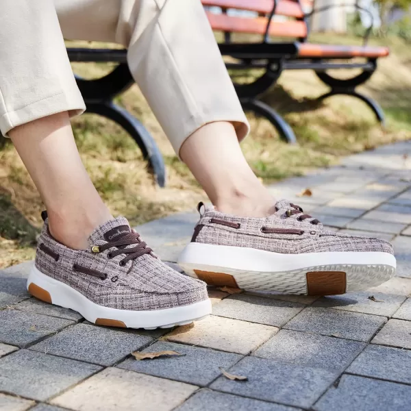 OrthoComfoot Women's Orthopedic Boat Shoes, Comfortable Slip on Shoes with Arch Support, Plantar Fasciitis Casual Deck Loafers for Heel and Foot Pain Relief