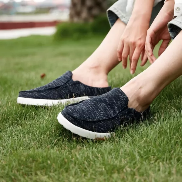 OrthoComfoot Women's Orthopedic Canvas Slip-On Shoes, Comfortable Arch Support Slippers for Plantar Fasciitis, Casual Orthotic Loafers for Foot Heel Pain Relief