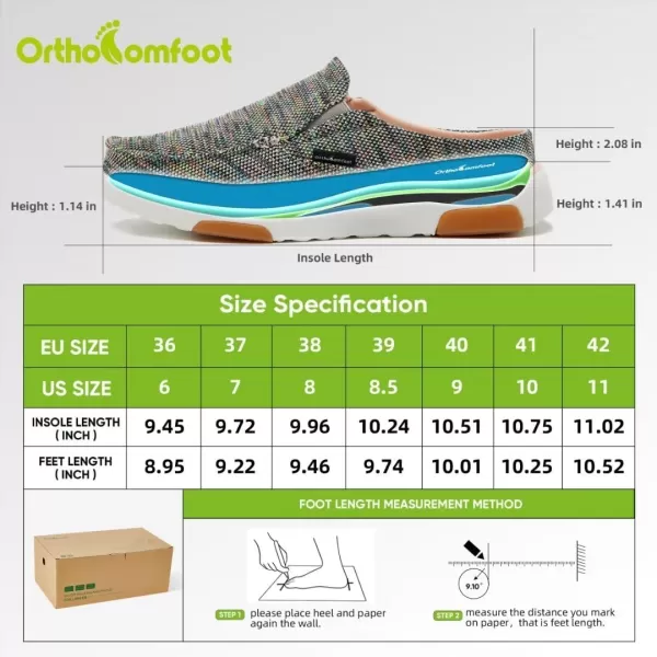 OrthoComfoot Women's Orthopedic Canvas Slip-On Shoes, Comfortable Arch Support Slippers for Plantar Fasciitis, Casual Orthotic Loafers for Foot Heel Pain Relief