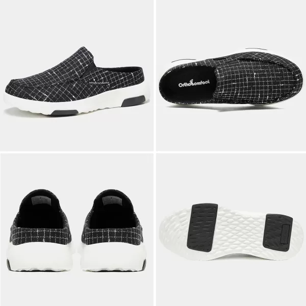 OrthoComfoot Women's Orthopedic Canvas Slip-On Shoes, Comfortable Arch Support Slippers for Plantar Fasciitis, Casual Orthotic Loafers for Foot Heel Pain Relief