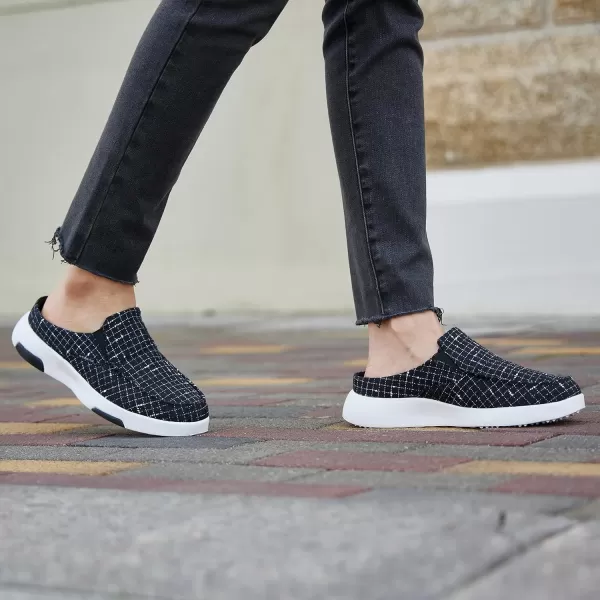 OrthoComfoot Women's Orthopedic Canvas Slip-On Shoes, Comfortable Arch Support Slippers for Plantar Fasciitis, Casual Orthotic Loafers for Foot Heel Pain Relief
