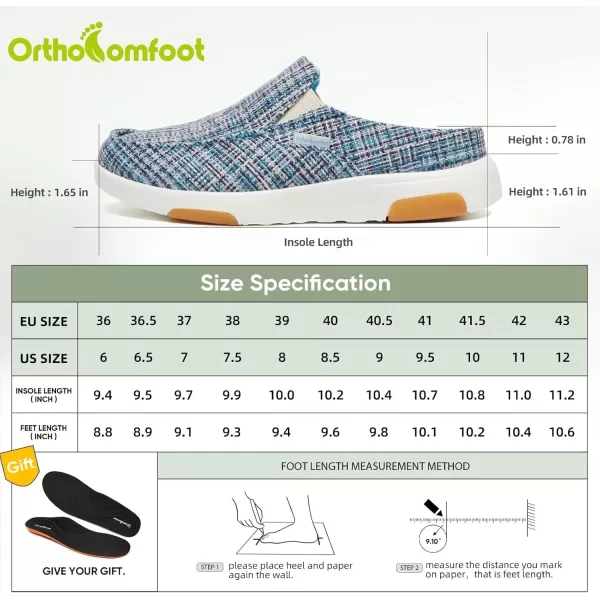 OrthoComfoot Women's Orthopedic Canvas Slip-On Shoes, Comfortable Arch Support Slippers for Plantar Fasciitis, Casual Orthotic Loafers for Foot Heel Pain Relief