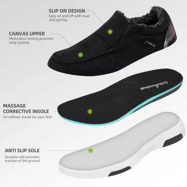 OrthoComfoot Women's Orthopedic Comfortable Walking Shoes, Casual Arch Support Slip-On Shoes for Plantar Fasciitis, Breathable Orthotic Loafers for Foot and Heel Pain Relief)