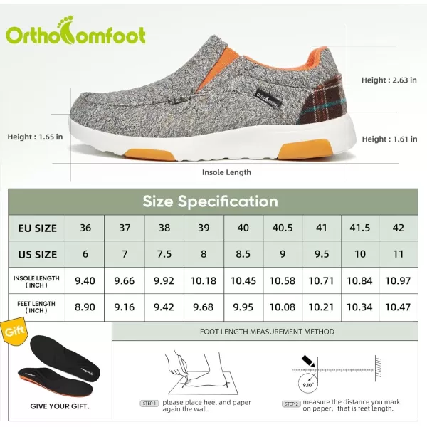 OrthoComfoot Women's Orthopedic Comfortable Walking Shoes, Casual Arch Support Slip-On Shoes for Plantar Fasciitis, Breathable Orthotic Loafers for Foot and Heel Pain Relief