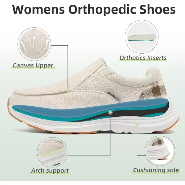 OrthoComfoot Women's Orthopedic Cushioned Slip-On Shoes, Comfortable Plantar Fasciitis Loafers with Arch Support, Casual Orthotic Driving Shoes for Foot and Heel Pain Relief