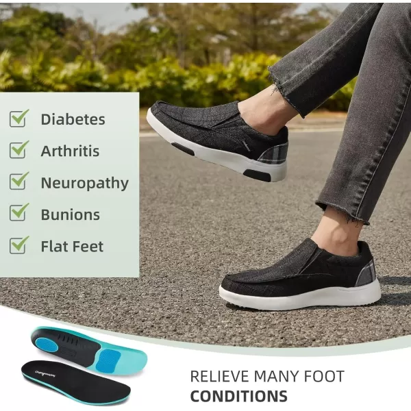 OrthoComfoot Women's Orthopedic Cushioned Slip-On Shoes, Comfortable Plantar Fasciitis Loafers with Arch Support, Casual Orthotic Driving Shoes for Foot and Heel Pain Relief