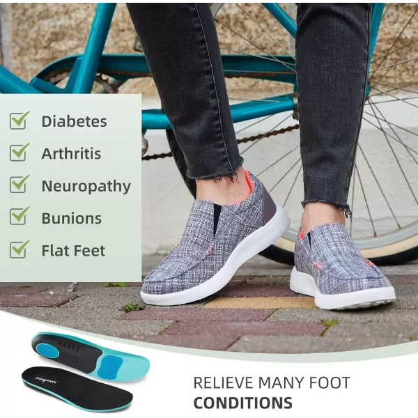 OrthoComfoot Women's Orthopedic Cushioned Slip-On Shoes, Comfortable Plantar Fasciitis Loafers with Arch Support, Casual Orthotic Driving Shoes for Foot and Heel Pain Relief